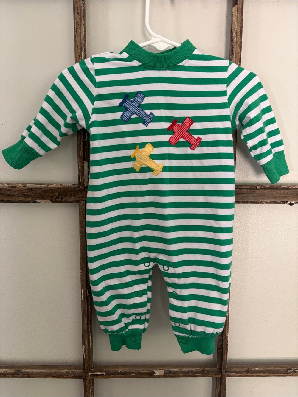 Bailey Boys baby striped airplane outfit